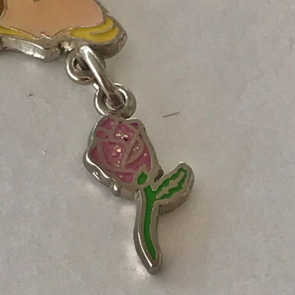 Vintage Disney Beauty & The Beast Princess Belle Necklace Charm Disneyana Rose - Picture 8 of 11